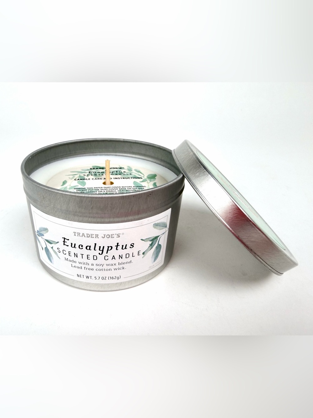 Trader Joe’s Eucalyptus Scented Candle, NWT.